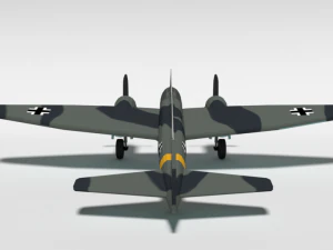 low poly cartoon junkers ju 88 wwii airplane 3D Model