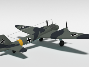 low poly cartoon junkers ju 88 wwii airplane Model 3D