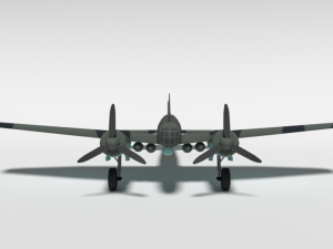 low poly cartoon junkers ju 88 wwii airplane Model 3D