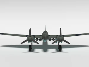low poly cartoon junkers ju 88 wwii airplane 3D Model
