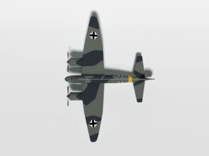 low poly cartoon junkers ju 88 wwii airplane 3D Model