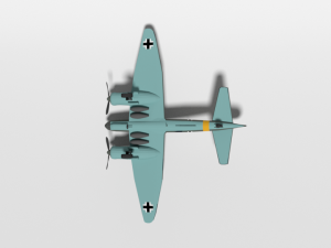 low poly cartoon junkers ju 88 wwii airplane Model 3D