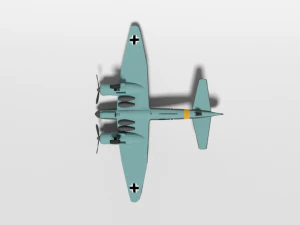 low poly cartoon junkers ju 88 wwii airplane 3D Model