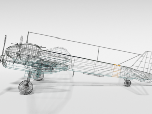low poly cartoon junkers ju 88 wwii airplane Model 3D
