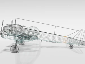 low poly cartoon junkers ju 88 wwii airplane 3D Model