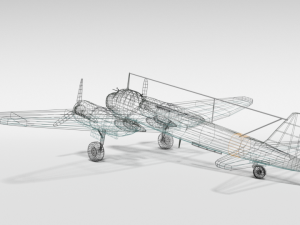 low poly cartoon junkers ju 88 wwii airplane Model 3D