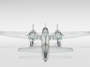low poly cartoon junkers ju 88 wwii airplane Model 3D