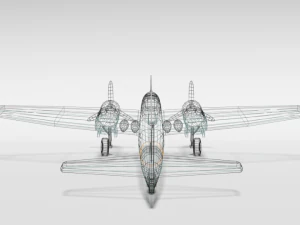 low poly cartoon junkers ju 88 wwii airplane 3D Model