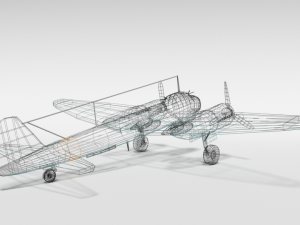 low poly cartoon junkers ju 88 wwii airplane Model 3D