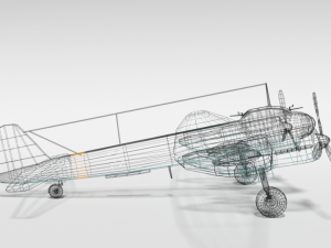 low poly cartoon junkers ju 88 wwii airplane Model 3D