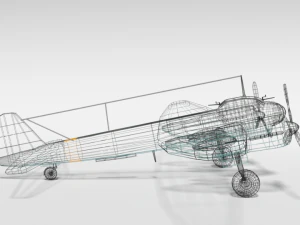 low poly cartoon junkers ju 88 wwii airplane 3D Model