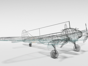 low poly cartoon junkers ju 88 wwii airplane Model 3D