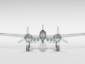 low poly cartoon junkers ju 88 wwii airplane Model 3D