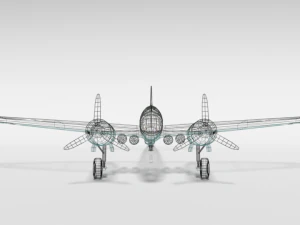low poly cartoon junkers ju 88 wwii airplane 3D Model