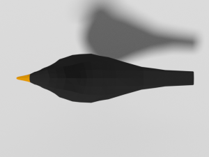 low poly cartoon blackbird 3D Model
