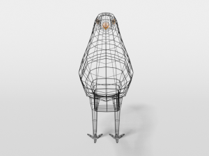 low poly cartoon blackbird 3D Model