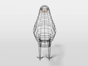 low poly cartoon blackbird 3D Model