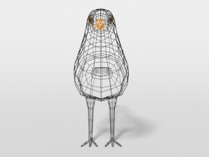 low poly cartoon blackbird 3D Model