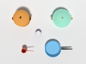 low poly cartoon kitchen items 3D Модель