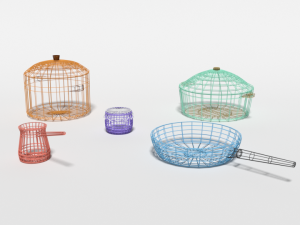 low poly cartoon kitchen items 3D Модель