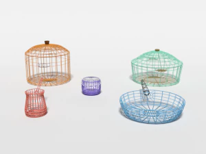 low poly cartoon kitchen items 3D Model