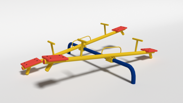 low poly cartoon playground seesaw 3D Model .c4d .max .obj .3ds .fbx .stl .blend 