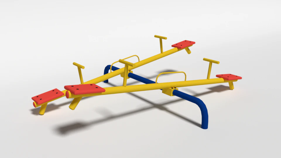 low poly cartoon playground seesaw 3D Model .c4d .max .obj .3ds .fbx .stl .blend