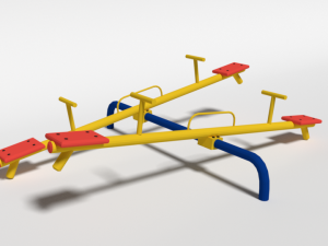 low poly cartoon playground seesaw 3D मॉडल