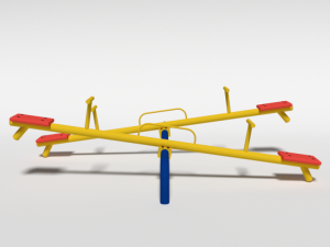 low poly cartoon playground seesaw 3D Model