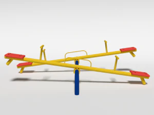 low poly cartoon playground seesaw 3D Model