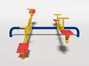 low poly cartoon playground seesaw 3D Model