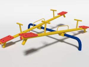 low poly cartoon playground seesaw 3D Model