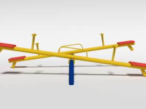 low poly cartoon playground seesaw 3D Model