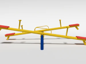 low poly cartoon playground seesaw 3D Model