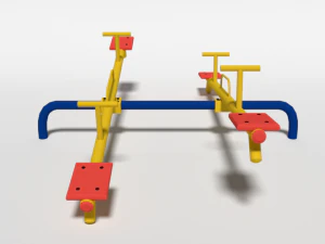 low poly cartoon playground seesaw 3D Model