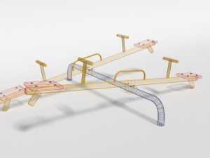 low poly cartoon playground seesaw 3D Model