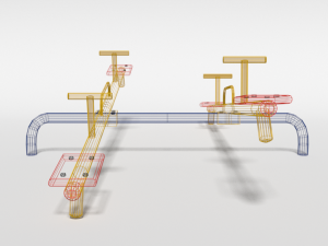 low poly cartoon playground seesaw 3D Model