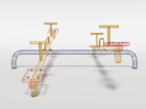 low poly cartoon playground seesaw 3D Model