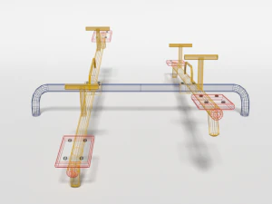 low poly cartoon playground seesaw 3D Model