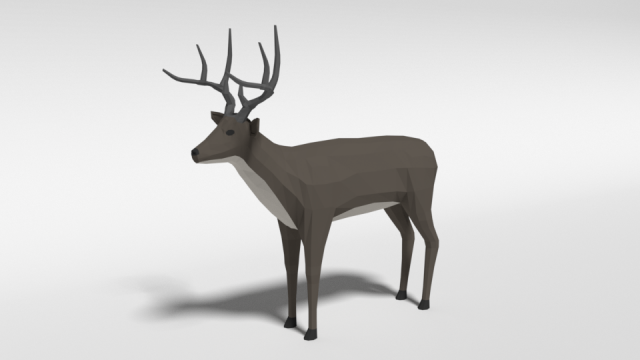 low poly cartoon white-tailed deer Modello 3D .c4d .max .obj .3ds .fbx .stl .blend 