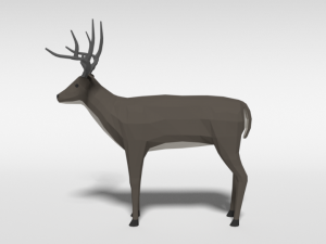 low poly cartoon white-tailed deer Modello 3D