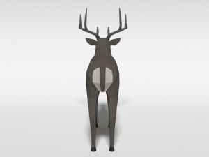 low poly cartoon white-tailed deer Modello 3D