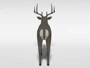 low poly cartoon white-tailed deer 3D Model