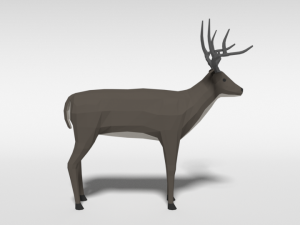 low poly cartoon white-tailed deer Modello 3D