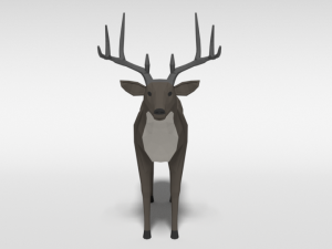 low poly cartoon white-tailed deer Modello 3D