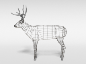 low poly cartoon white-tailed deer Modello 3D
