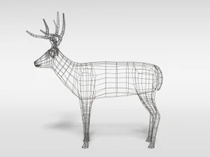 low poly cartoon white-tailed deer 3D Model