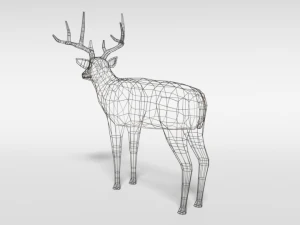 low poly cartoon white-tailed deer 3D Model