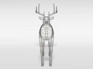 low poly cartoon white-tailed deer 3D Model