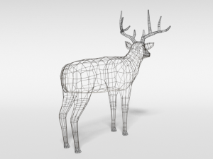 low poly cartoon white-tailed deer Modello 3D